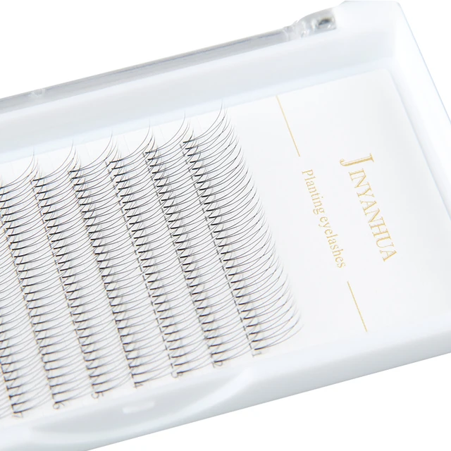 JINYANHUA 2d 3d Soft Natural Mink Eyelashes 3/12row Handmade Premade Volume Fans Eyelash Extension Maquillage Femme False Lashes 2D 12rows