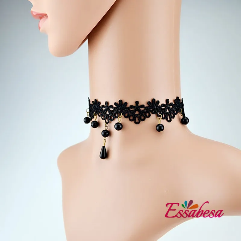 

Choker Europe And America Retro Black And White with Pattern restonic lian Accessories Neck Band Neck Ring Women's Clavicle Neck