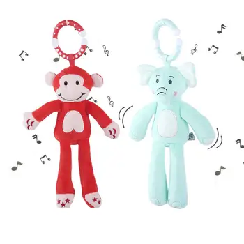 

Plush Monkey Animal Baby Stroller Bed Rattle Pendant Hand Bell Educational Toy New