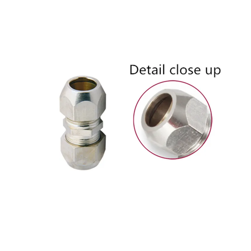Nickel plating on copper Compression Ferrule Tube Fitting 4-16mm Brass Pipe Double Card Set Copper Joints Tubing Nut Lock Double pipe fitting,water pipe fitting,hose pipe fitting