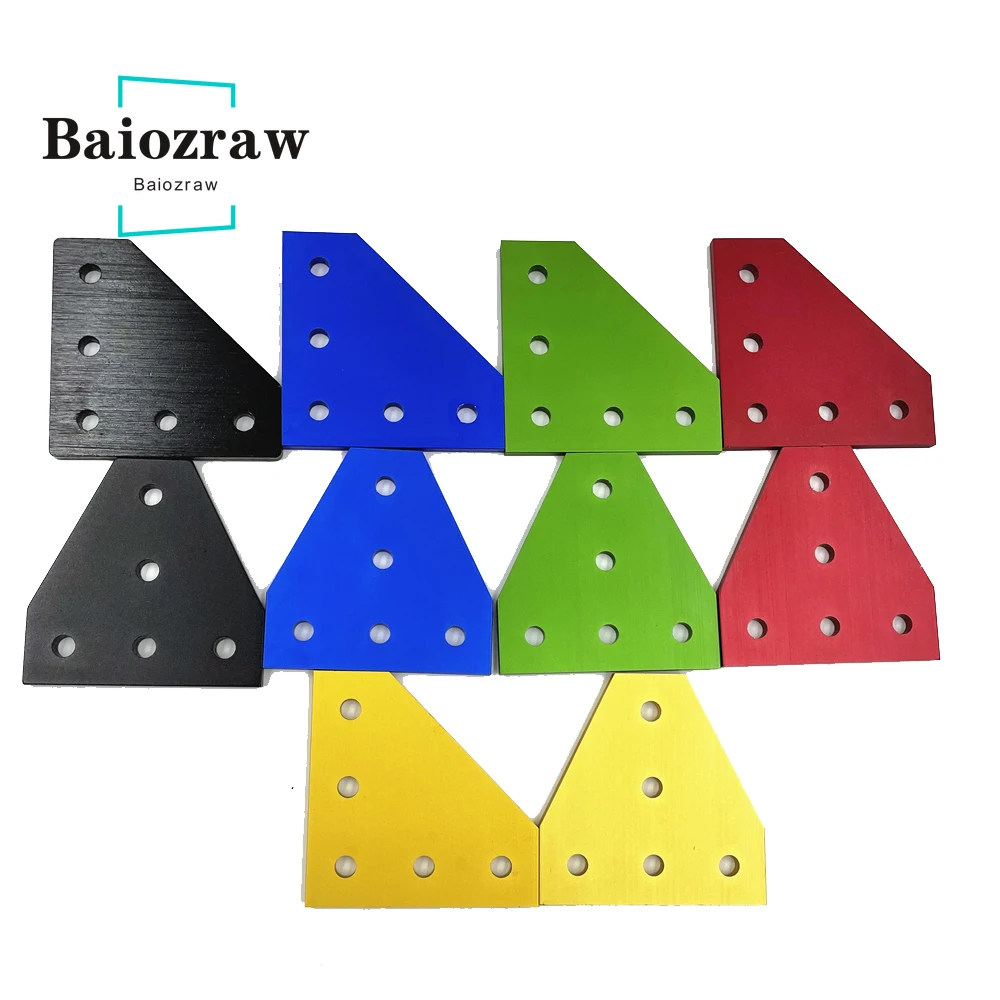 5 Holes 90 Degree Joint Board Plate Corner Angle Bracket Connection Strip for 2020 Aluminum Profile 1pcs 3D Printer Parts