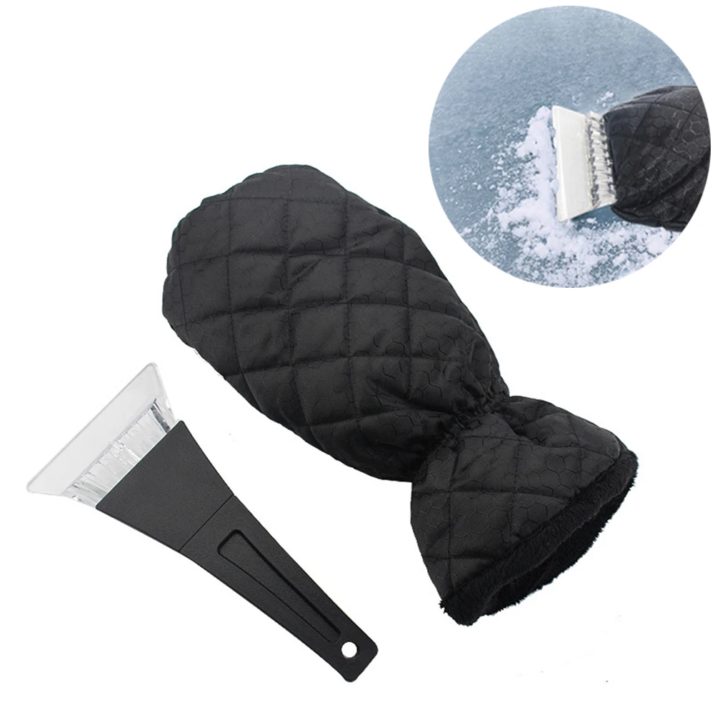 

2pcs/set Snow Scraper Removal Glove Cleaning Snow Shovel Ice Scraper Tool For Auto Window Outdoor Winter Gloves