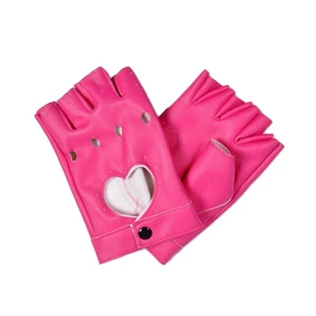 

Women PU Leather Motorcycle Bike Car Fingerless Performance Gloves HSJ88