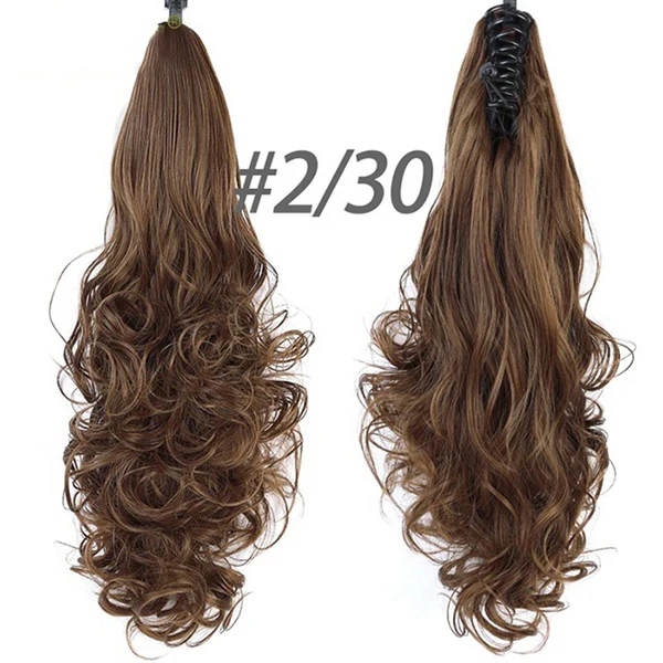 Термостойкие синтетические волосы волнистые коготь клип в/на конский хвост наращивание волос для женщин черный коричневый