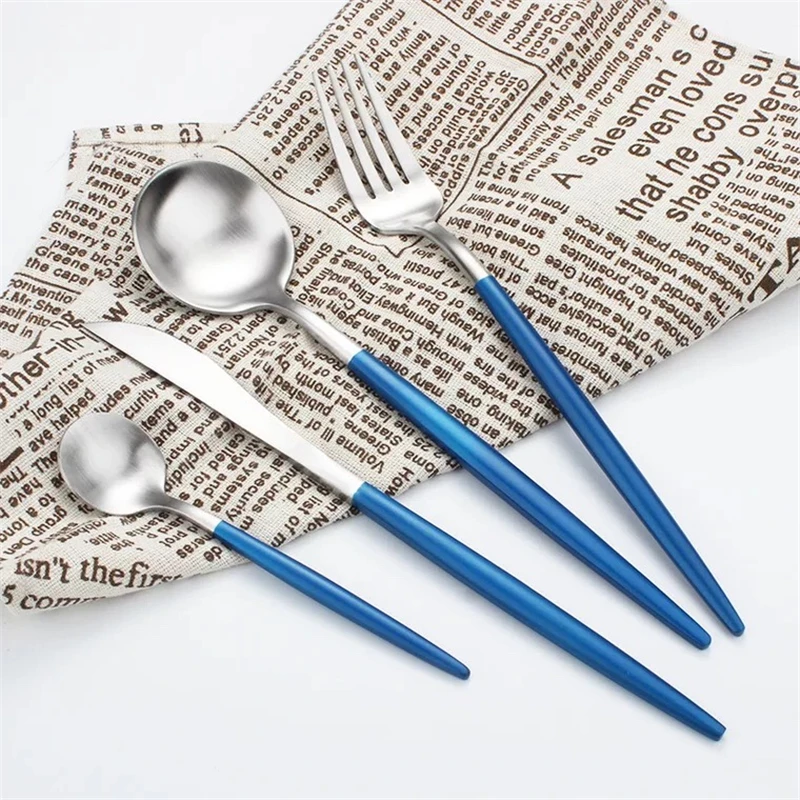 

Dinnerware Stainless Steel Cutlery Set Western Food Tableware Luxury Fork Teaspoon Knife Cutlery Set