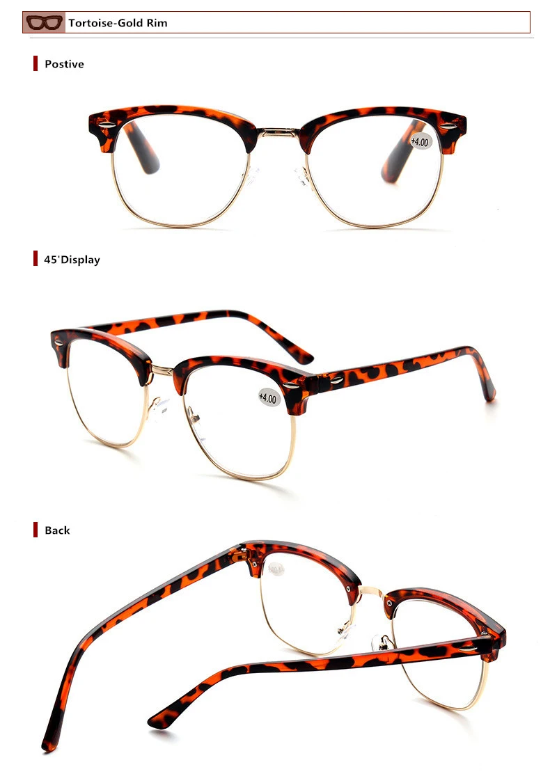 Пластиковые титановые очки для чтения, мужские очки без оправы, женские очки для дальнозоркости, подарок для отца+ 1,50+ 2,00+ 2,50+ 3,00 чехол R101