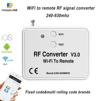 

Smart Home Wide Frequency 240~930Mhz Rolling & Learning & Fixed code WIFI To RF converter