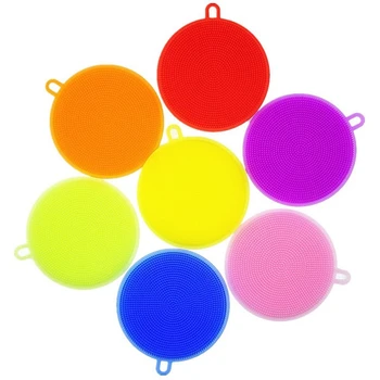 

Silicone Dishwashing Brush, Multifunctional Kitchen Cleaning Brush for Pots and Pans, Fruits and Vegetables (7 Pieces)