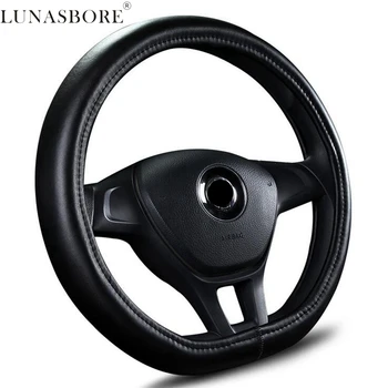 

Car Steering Wheel Cover Leather D Ring For Volkswagen VW Golf 7 GTi Mk7 Scirocco Sagitar Lavida Polo Car Specail Accessorie