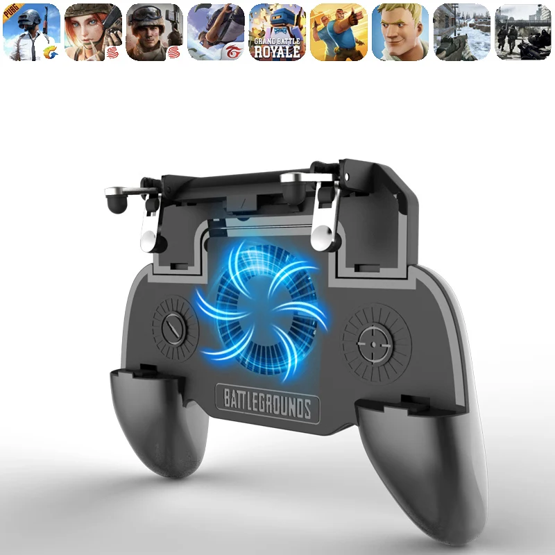 Pubg Controller Phone Gamepad Pubg Mobile Trigger L1R1 Shooter Joystick Game Pad Holder Cooler Fan with 2000/4000mAh Power Bank|Gamepads| - AliExpress