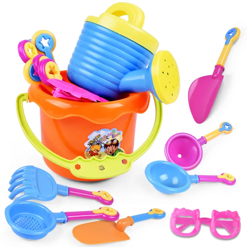 9Pcs-Set Random Color Summer Kids Sand Beach Toys Castle Bucket Spade Shovel Rake Water Tools Set Fo