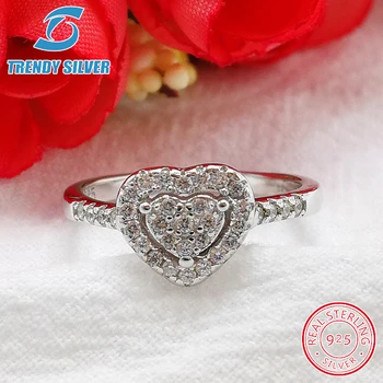 

vintage rings silver real 925 sterling jewelry for women rose gold with stone zircon solid elegant