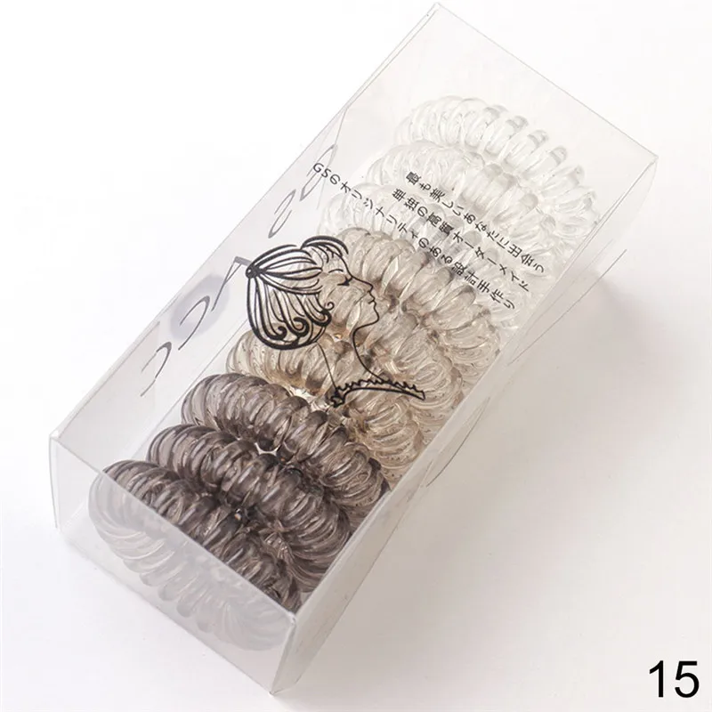 9PCS Box 07 9 шт./компл. Новое поступление Для женщин телефонное кольцо резинки для волос с коробкой девочки резинкой женские резинки для волос аксессуары для волос Карамельный цвет жевательной резинки - Цвет: 9PCS Box 07