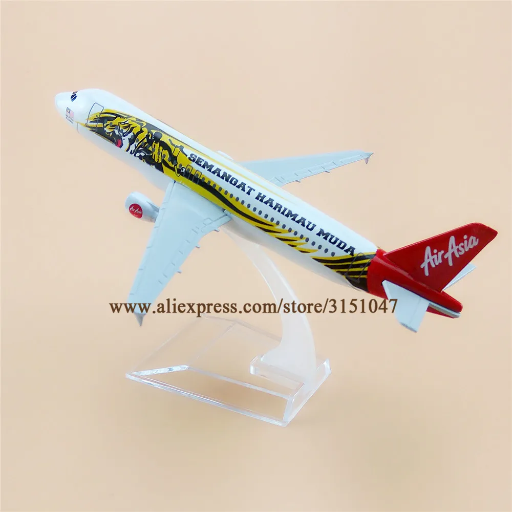 16 см Air Asia Tiger Airbus A320 Airlines модель самолета сплав Металл литье под давлением Индия