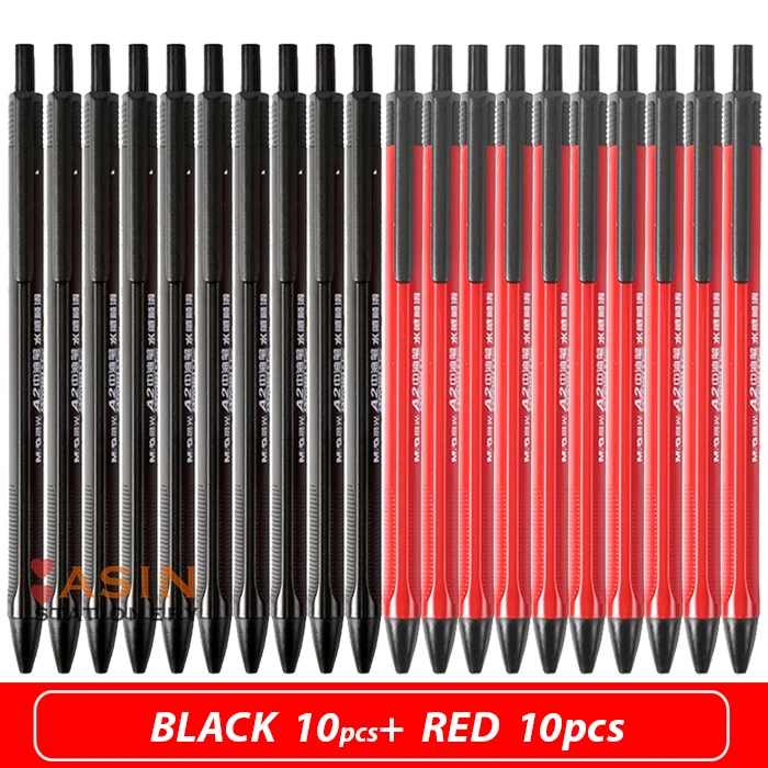 M& G 40 шт. Классическая шариковая ручка TR3 0,7 мм черная/синяя экономичная Шариковая ручка для школы и офиса, шариковая ручка для подарка - Цвет: black10pcs red10pcs