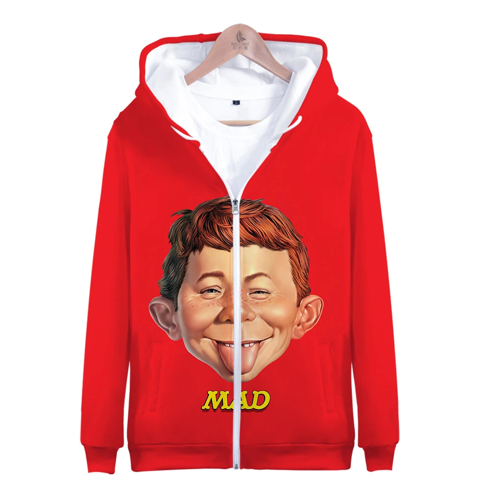CoolFashion Style MAD журнал 3D верхняя одежда толстовки свитшот на молнии модные
