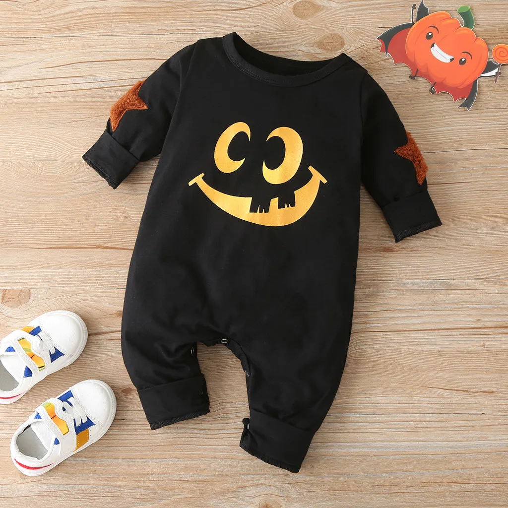 Outfits Newborn Infant Baby Clothes Boys Girls Halloween Cotton Keep Warm Long Sleeve Romper Jumpsuit Children Kid Costume 3-18M