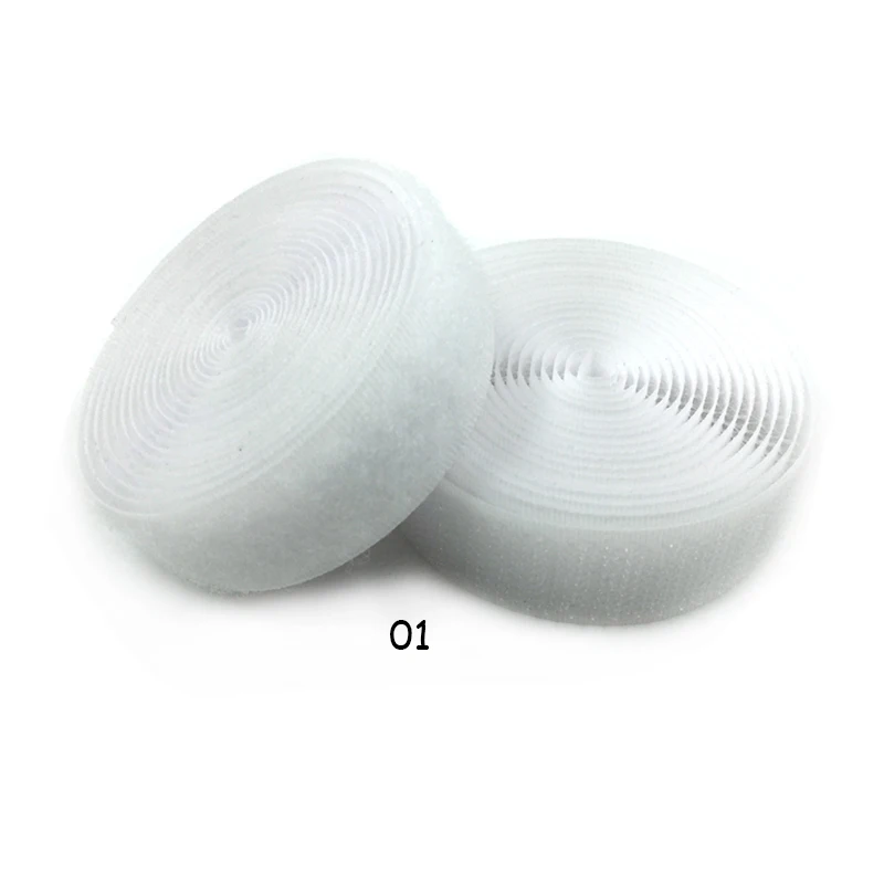01 1Meter Pair 2 см* 1 м волшебная лента без самоклеющейся крепежной ленты DIY полиэфирная нейлоновая застежка-липучка аксессуары для шитья Klittenband без клея - Цвет: 01 1Meter Pair