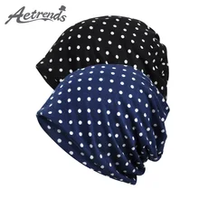 [AETRENDS] Dot дизайн громоздкая шапочка шапки, шарфы для женщин химиотерапия шляпа Спорт на открытом воздухе Кемпинг Туризм головные уборы череп кепки Z-10015