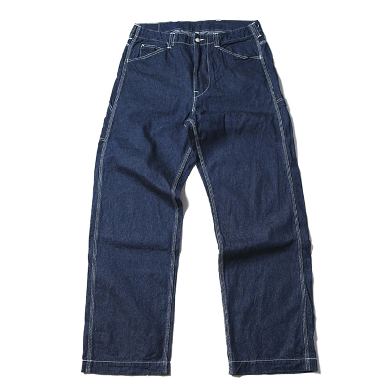 Без запаса Базовая рабочая одежда брюки в винтажном стиле полосатый механик брюки для мужчин - Цвет: Dark Blue
