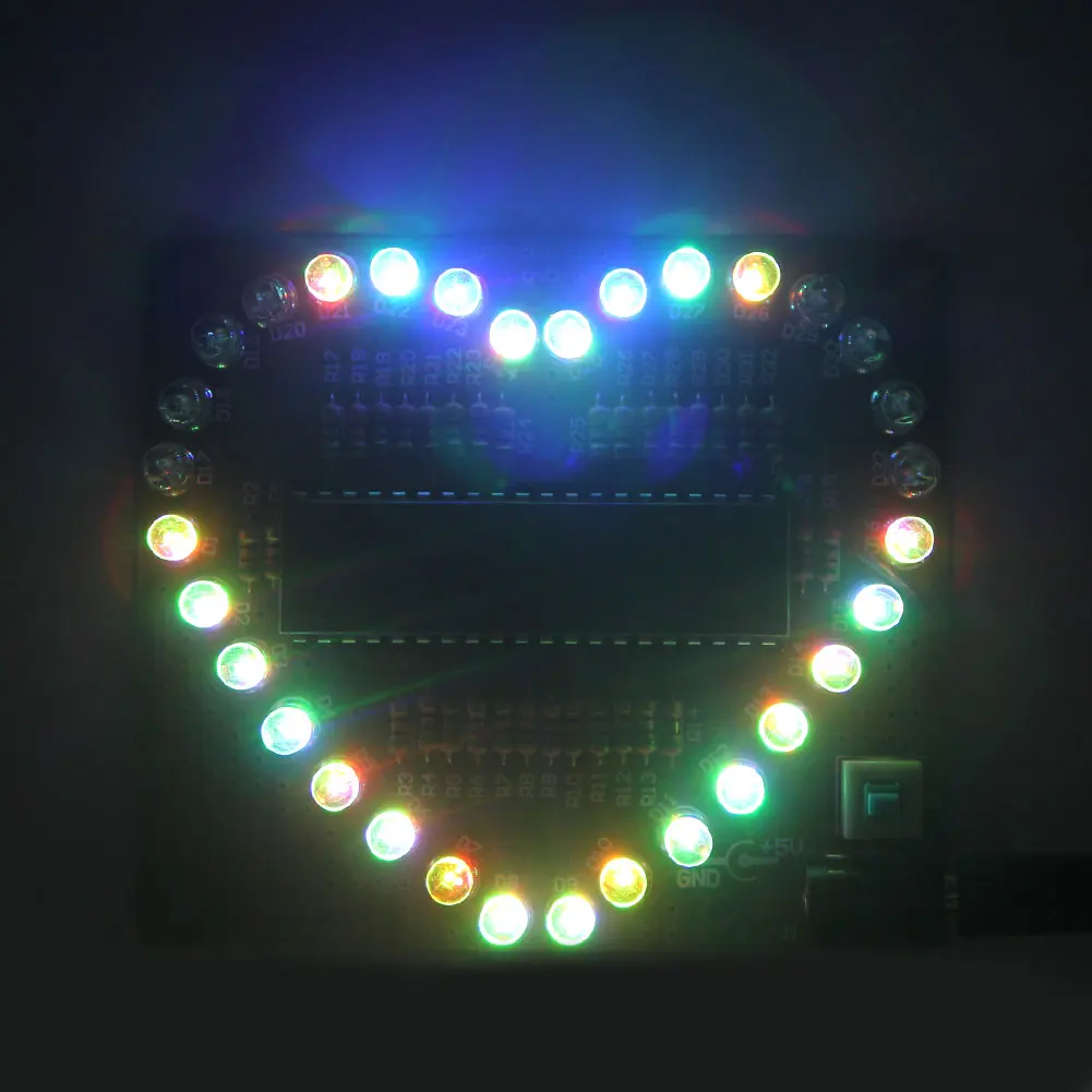 DIY Kit в форме сердца светодиодный светильник красочный электронный мигающий подарочный набор