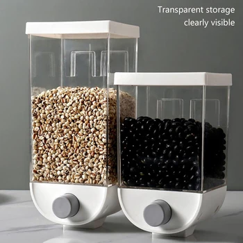 

1Pc 1000/1500ML Wall Mounted Food Storage Box Plastic Sealed Cans Clear Container Kitchen Storage Bottles Jars Dried Grains Tank