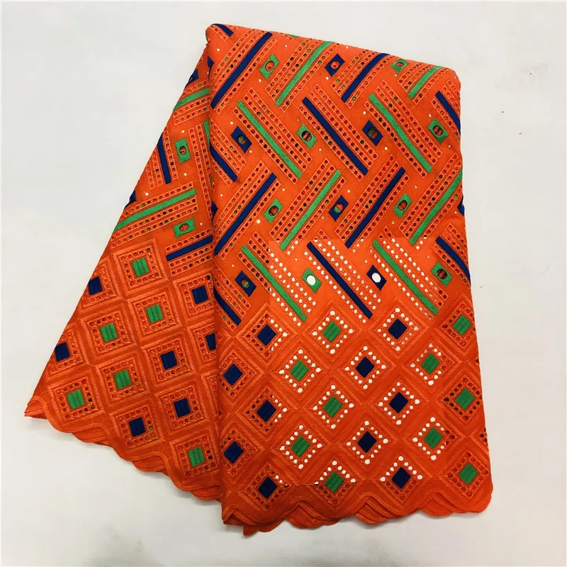 Нигерийская кружевная ткань хлопковая ткань с вышивкой швейцарская вуаль кружево Африканское сухое кружево для платья - Цвет: HL130731S2