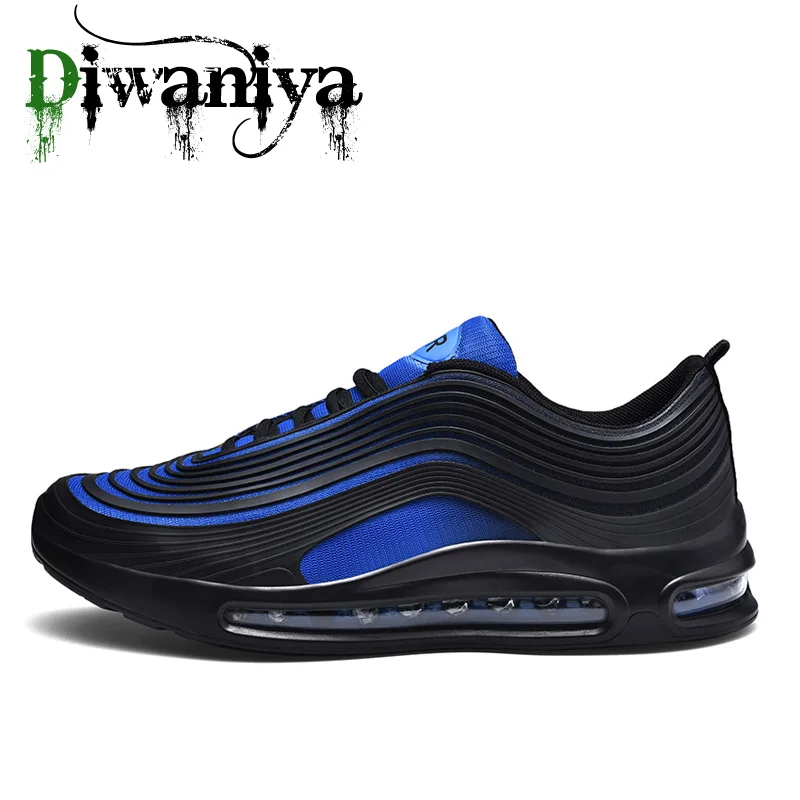Black Blue Brand Air Men Running Shoes Plus Size 39-46 Men Socks Sneakers Sport Shoes Male Athletic Shoes Outdoor High Top Jogging Shoes - Цвет: Black Blue