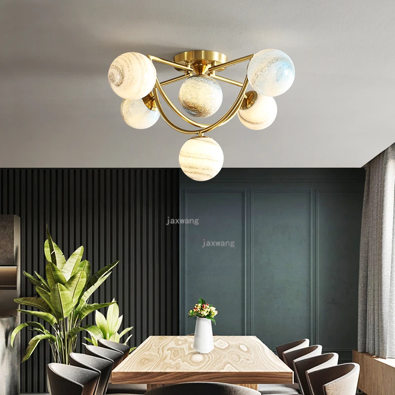 Light Luxury LED Glass Hanging Lamps Nordic Magic Bean Restaurant Chandeliers Modern Decor Living Room Chandelier Lighting | Освещение