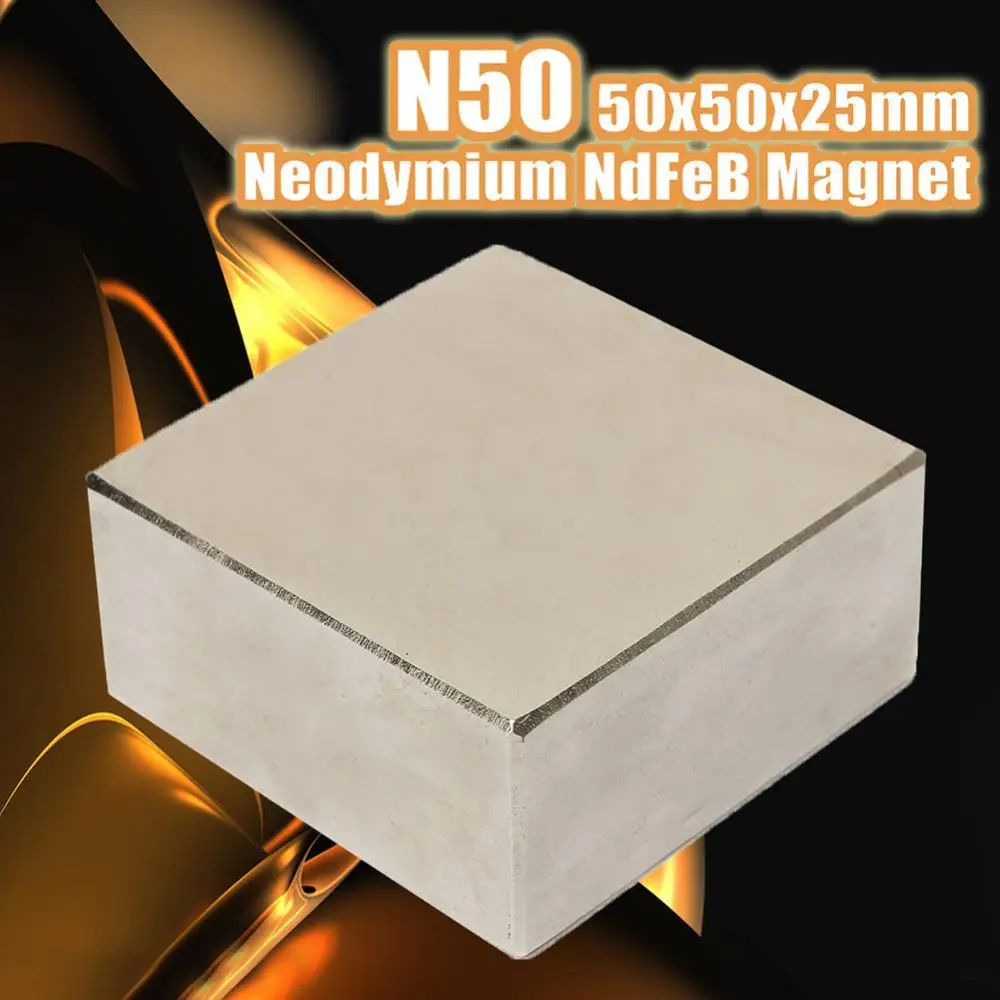 50x50x25mm N50 30Kg Cuboid Super Strong Block Rare Earth Neodymi WR_ EG_ SN_ FA 
