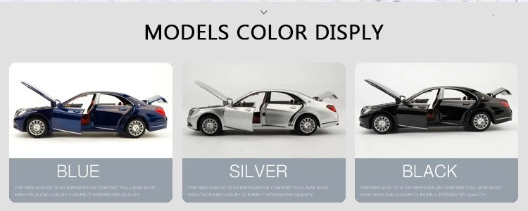 1/32 S600 Diecasts металлические транспортные средства Модели моделирования автомобиля игрушка звук и светильник с 6 дверями можно открыть лучшие подарки для детей