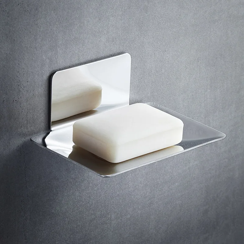 

Stainless Steel Soap Holder Wall-mounted Punch-free Soap Hanger Draining Storage Plate