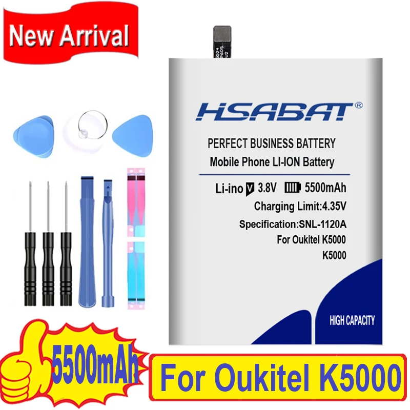 Аккумулятор HSABAT 5500 мАч для Oukitel K5000 100% оригинал | Мобильные телефоны и аксессуары