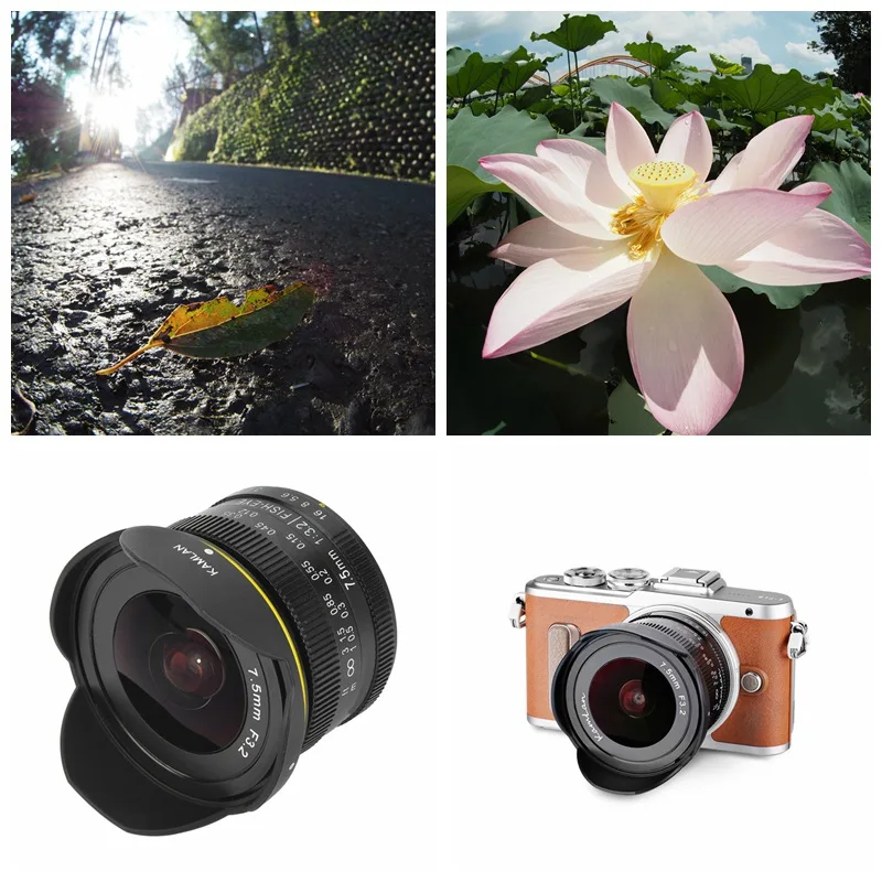 7.5mm Fixed-focus Wide Aperture F3.2 Fisheye Lens Wide Angle Camera M4/3-mount Wide Angle Lens Large Aperture Lens