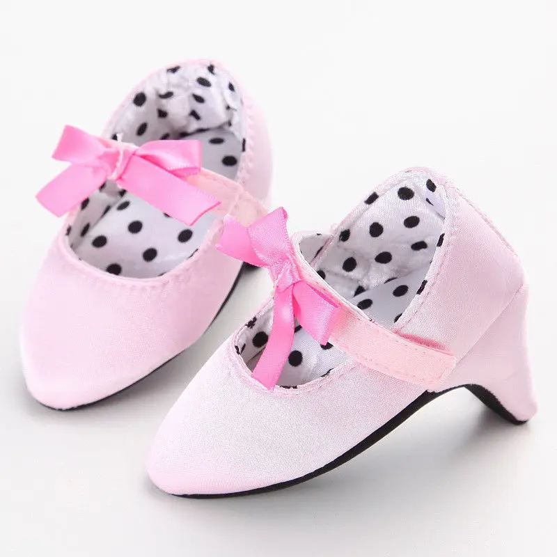0-12M Infant Newborn Baby Girl High Heels Shoes Princess Bow First Birthday Party Shoes Photo Props