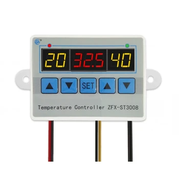 

ZFX-ST3008 Microcomputer Digital Display Temperature Controller Thermostat ligent Time Controller Adjustable Electronic Tem