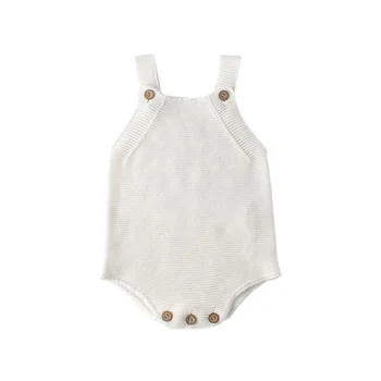 

Hot New Infant Body Girl Sleeveless Clothing Solid Color Jumpsuit Baby Strap Design Kids Romper Outwear