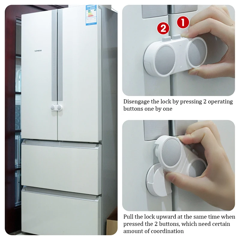 EUDEMON Childproof Transparent Refrigerator Lock, Baby Safety French Fridge  Door Lock