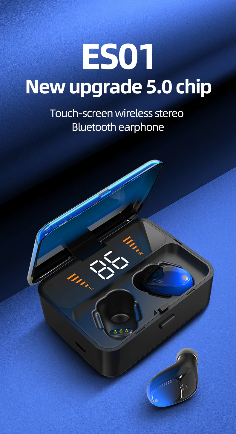 TWS Bluetooth 5,0 наушники беспроводные наушники 9D стерео наушники Игровые наушники водонепроницаемый градиентный корпус светодиодный Smart power