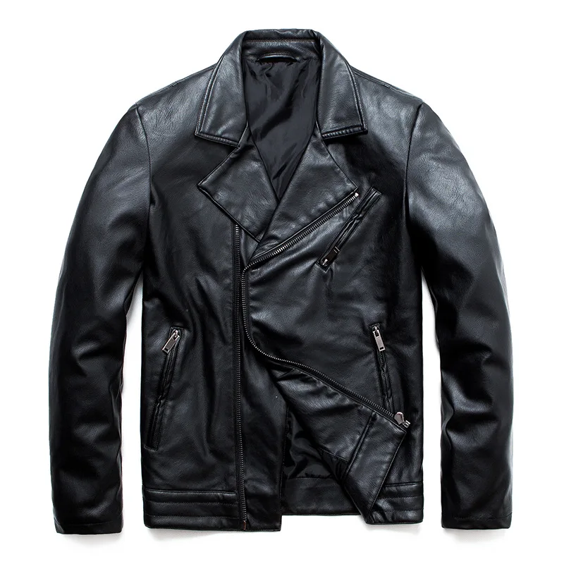

Oblique Zipper Men's Suit Collar Leather Coat Coat Youth Pu Leather Jacket Locomotive Clothing Leather Jacket Male
