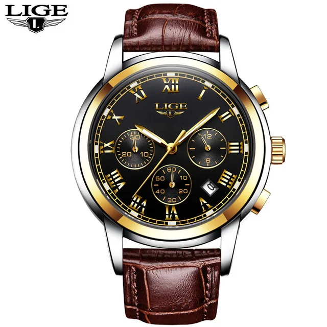 LIGE Mens Watches Fashion Top Brand Luxury Business Automatic Mechanical Watch Men Casual Waterproof Watch Relogio Masculino+Box 