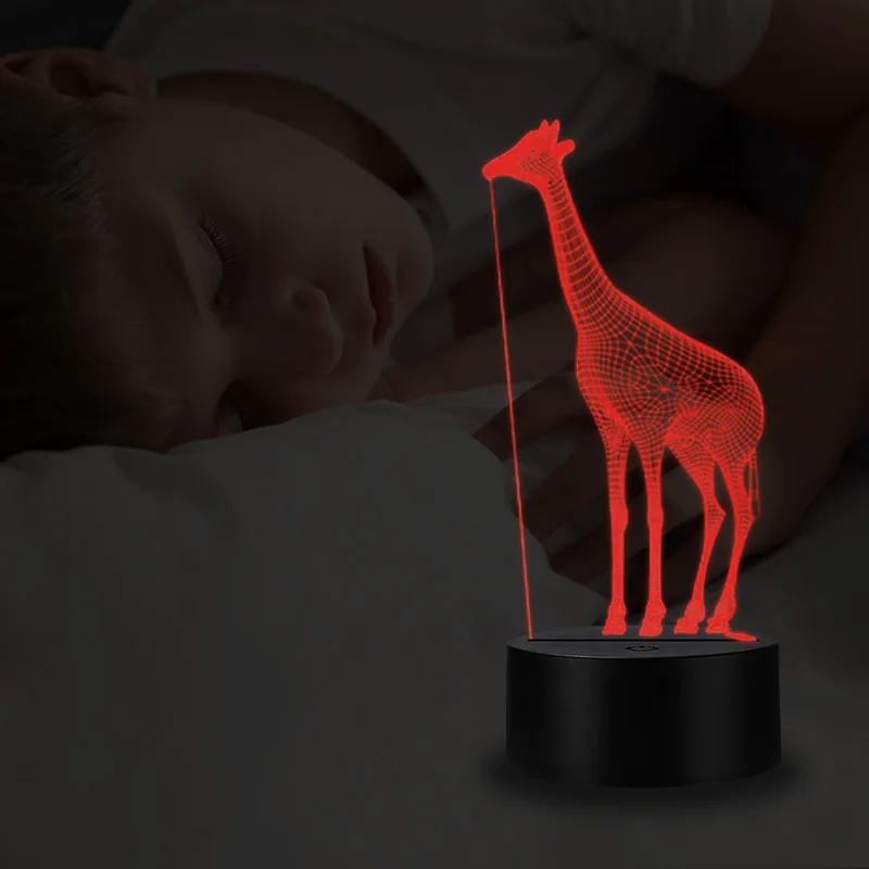 VCity Жираф 3D лампа USB LED Ночник светильник креативные животные Lamparas подарок на день