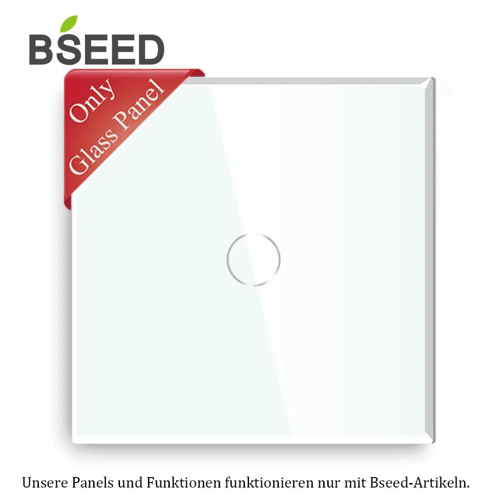 BSEED жемчуг Кристалл Стекло стандарт ЕС Великобритании 86 мм одна стеклянная панель белый черный Глобен настенный сенсорный выключатель - Цвет: White
