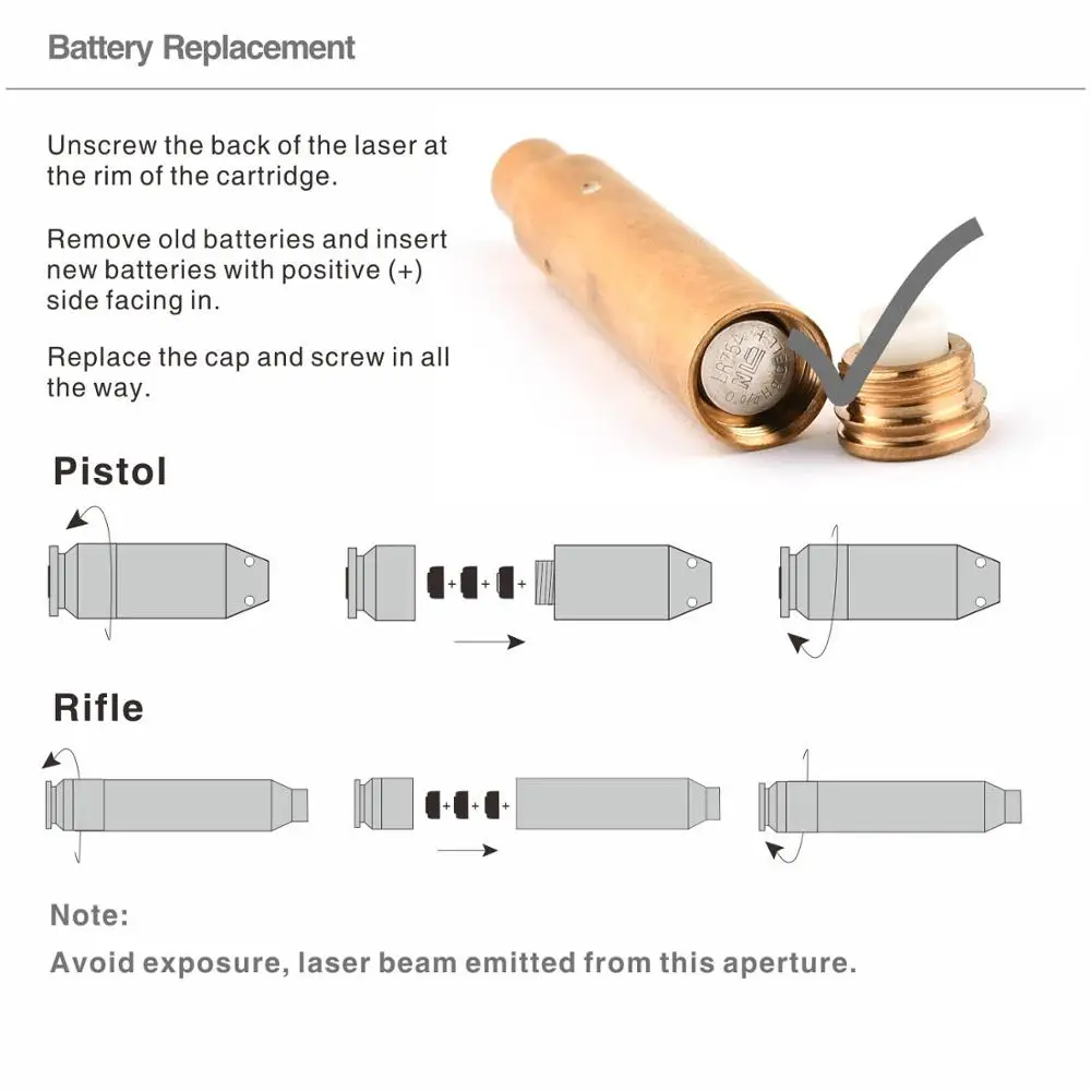 7x64mm Laser Caliber Accessories for Rifles Pointer Sight, Compact Gun, Red Dot Laser Bore Sight