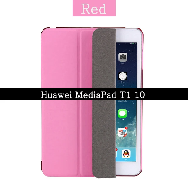 Чехол с откидной крышкой-подставкой для huawei MediaPad T1 10 T1-A21W T1-A21L T1-A23L 9,6 дюймов из искусственной кожи на магнитной застежке с автоматическим включением и/Sleep(Пробуждение/спящий режим) Smart Cover - Цвет: MediaPad T1 10