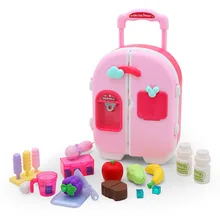 Детский набор кухонных игрушек, имитация холодильника, кухонная утварь для девочек, мини-коляска, чехол-тележка для детей 3-6 лет, детский кухонный игровой набор