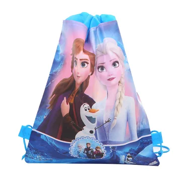 

Frozen2 Children Kindergarten Non-woven Bundle Pocket Tote Bag Student Training Class Make-up Bag Party Supplies