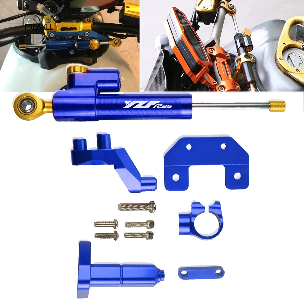 

For YAMAHA YZFR25 YZFR R25 2014 2015 2016 2017 Motorcycle Steering Damper Stabilizer Linear Reversed Safety Control Over Bracket