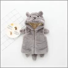 Осенне-зимний детский жилет с капюшоном для мальчиков и девочек милый детский жилет с героями мультфильмов