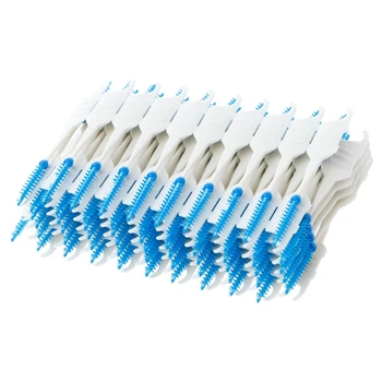 

120pcs Double Floss Head Hygiene Dental Silicone Interdental Brush Toothpick
